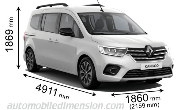 Renault Grand Kangoo 2024 dimensions with length, width and height